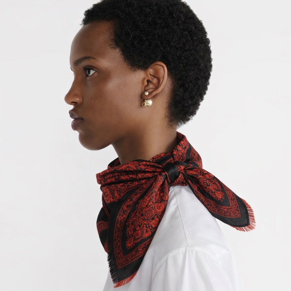 YSL wool & silk vintage scarf/neckerchief - Picture 5 of 12